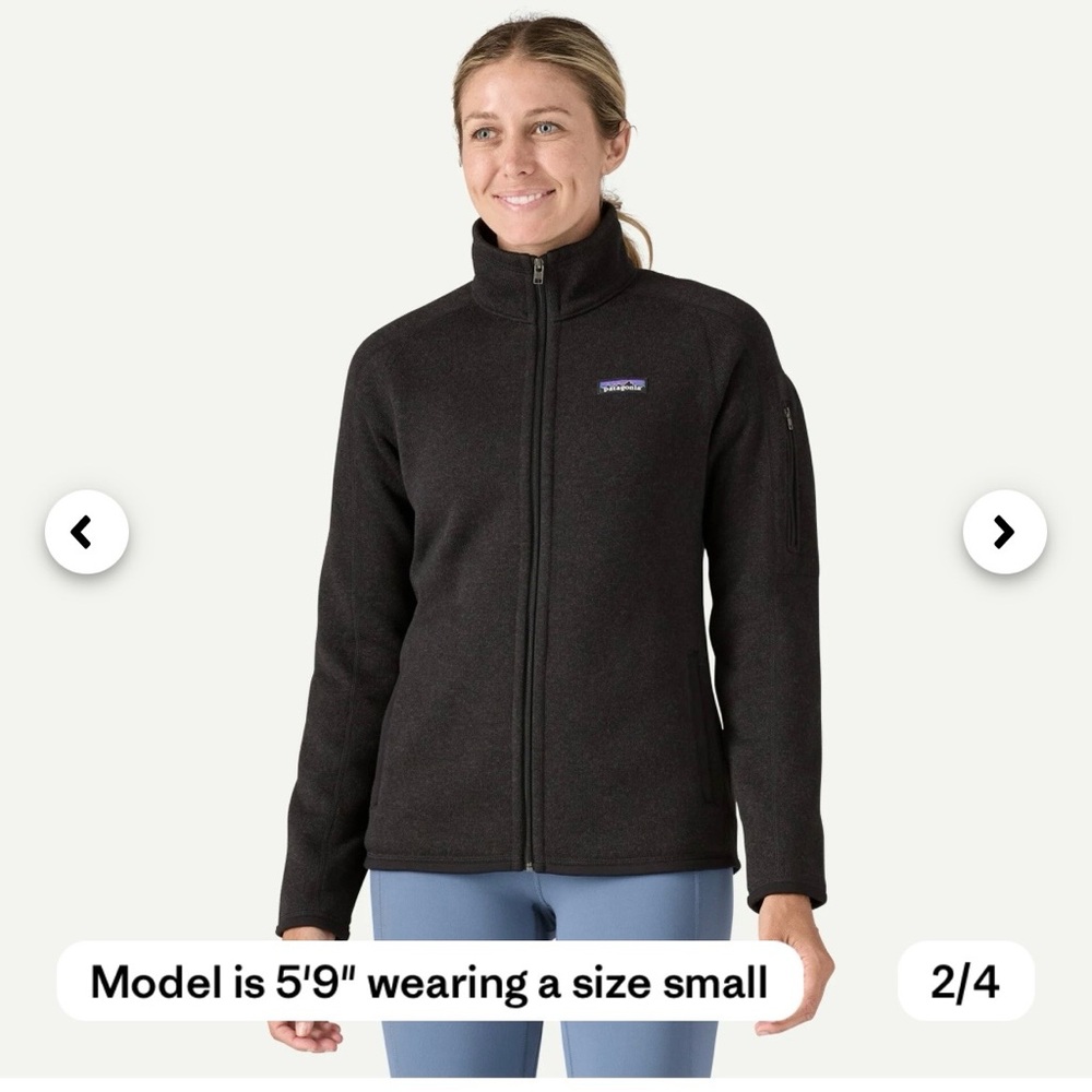 Patagonia Women's Black Better Sweater Fleece Zip Jacket size M